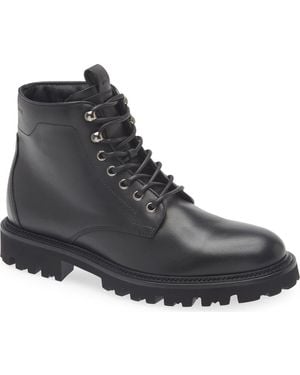 BOSS Plain Toe Lug Sole Boot - Black