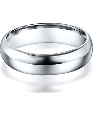 Best Silver Plaid Dome Band Ring - Blue