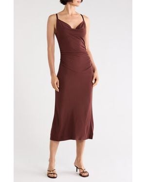Diane von Furstenberg Claudia Cowl Neck Slipdress - Purple