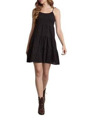 Wishlist Spaghetti Strap Cotton Minidress - Black