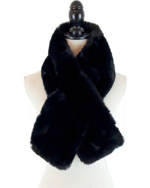 Surell Faux Fur Pull-Through Scarf - Blue