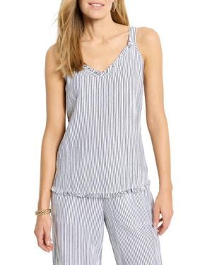 NIC+ZOE Pinstripe Gauze Tank - Gray