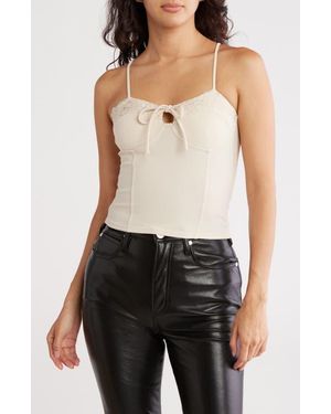 Madden Girl Lace Trim Bustier Top - White