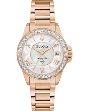 Bulova Marine Star Diamond & Mother-Of-Pearl Bracelet Watch, 32Mm - Metallic
