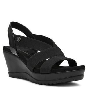 Anne Klein Ryland Platform Wedge Sandal - Black