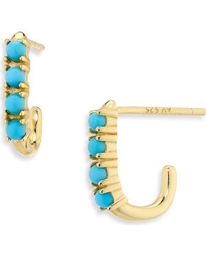 Argento Vivo Oblong Hoop Earrings - Metallic
