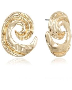 Ettika Hammered Swirl Stud Earrings - Metallic