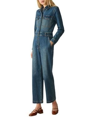 Faherty Michelle Denim Jumpsuit - Blue