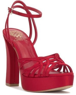 Imagine Vince Camuto Samlee Platform Ankle Strap Sandal - Red