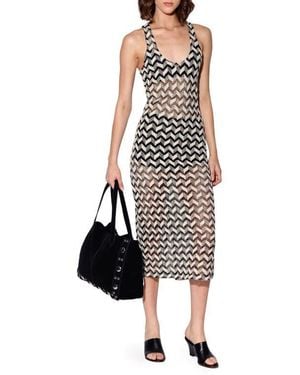 Walter Baker Naveah Chevron Knit Dress - White