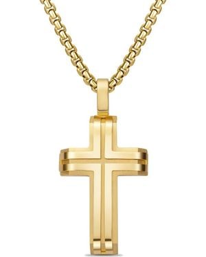 EDFORCE Inlay Cross Pendant Necklace - Metallic