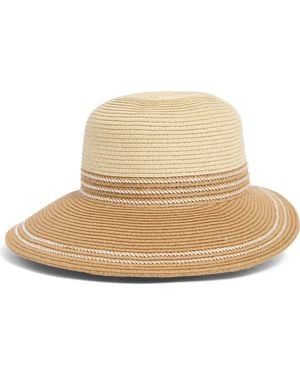 Vince Camuto Colorblocked Straw Wide Brim Sun Hat - Natural