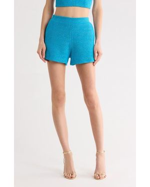 L'Agence Radlee Knit Dolphin Hem Shorts - Blue