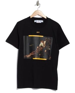 Off-White c/o Virgil Abloh Arrow Caravaggio St. Fran Cotton Graphic T-Shirt - Black