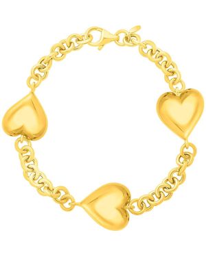 KARAT RUSH Puffed Heart Station Chain Bracelet - Metallic
