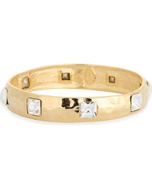 Kenneth Jay Lane Hammered Crystal Bangle - Metallic