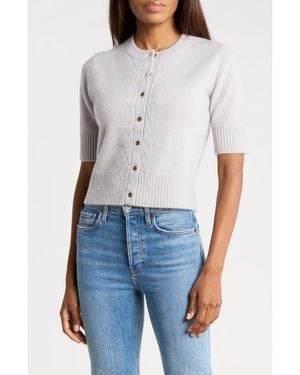 Joie Cashmere Cable Cardigan - Blue