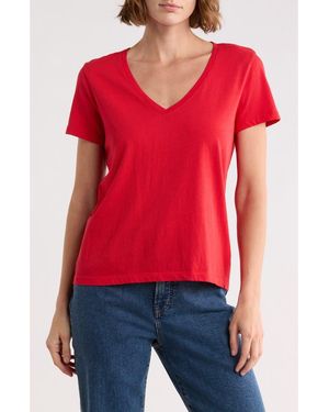 Madewell Softfade V-Neck Tee - Red