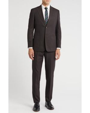 English Laundry Notch Lapel Wool Blend Two-Piece Suit - Black