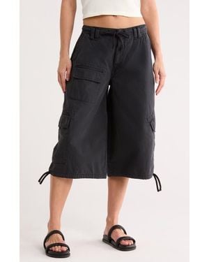 BDG Detroit Low Waist Baggy Crop Cargo Pants - Black