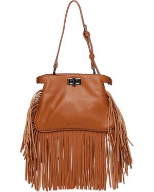 Walter Baker Mini Bailey Fringe Satchel - Brown