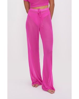 GOOD AMERICAN Mesh Cover-Up Pants - Pink
