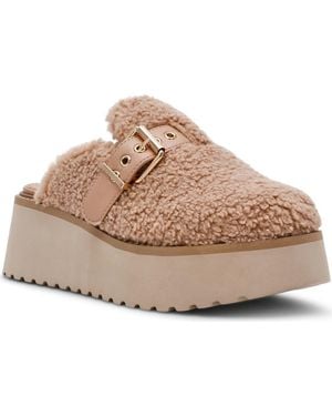 Dolce Vita Cozy Faux Shearling Platform Clog - Natural