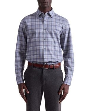 Bugatchi Jules Ooohcotton Plaid Button-Up Shirt - Blue
