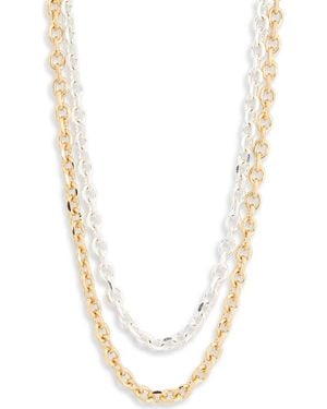 Leith Set Of 2 Mixed Metal Chain Necklaces - Metallic
