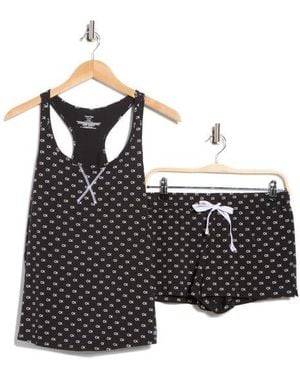 Calvin Klein Jersey Tank & Shorts Pajama 2-Piece Set - Black