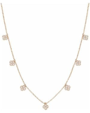 Suzy Levian Cubic Zirconia Pavé Clover Station Necklace - Blue