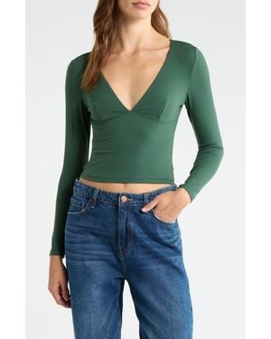 PacSun Gianna V-Neck Top - Green