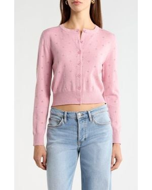 Astr Denise Button Front Cardigan - Red