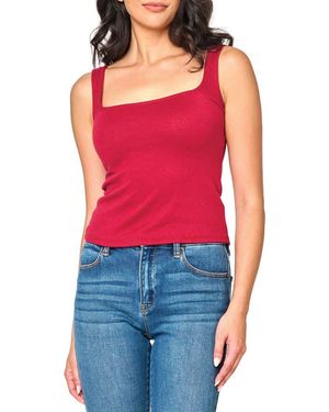 Gibsonlook Square Neck Sweater Tank - Red