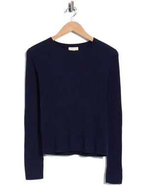 Parker Rib Crewneck Sweater - Blue