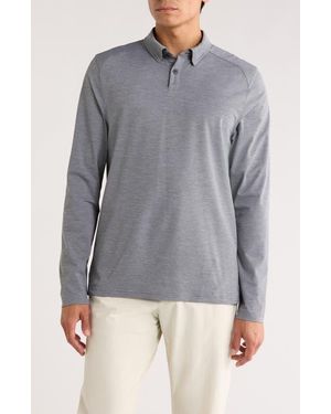 Rhone Commuter Long Sleeve Polo - Blue