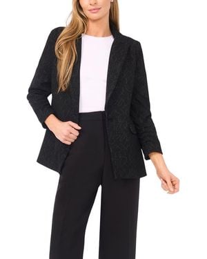 Halogen® Scribble Print Scrunch Sleeve Blazer - Black