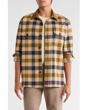 Brooks Brothers Corduroy Collar Plaid Shirt Jacket - Multicolor