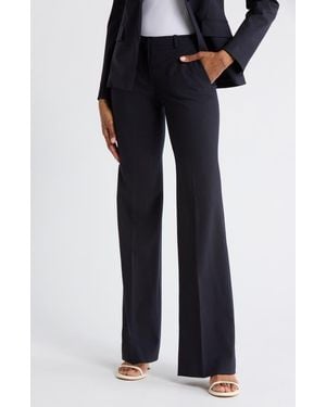 Theory Demetria Stretch Wool Pants - Black