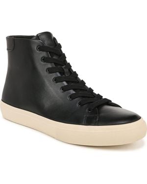 Vince Leather High-Top Sneakers - Black