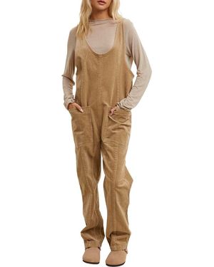 Wishlist Open Back Corduroy Jumpsuit - Natural