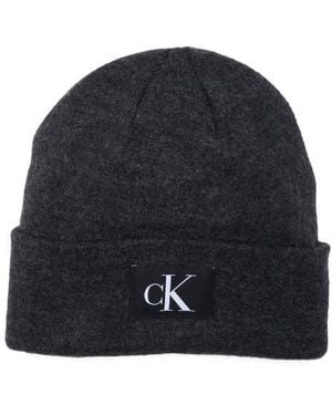 Calvin Klein Ck Patch Cuff Beanie - Blue