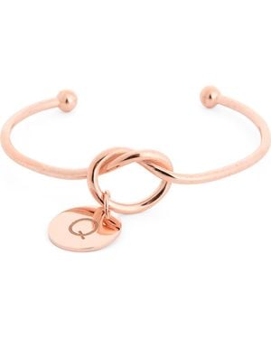 Meshmerise Love Knot Initial Bracelet - Pink