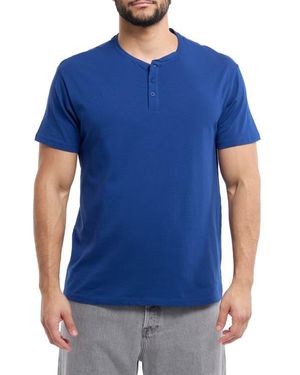 Xray Jeans Short Sleeve Henley - Blue