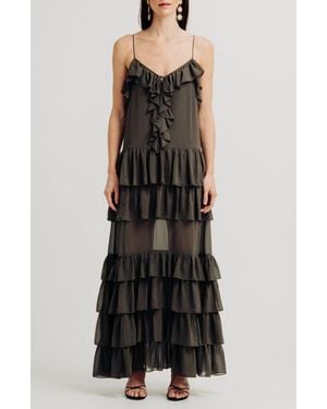 Torn By Ronny Kobo Orcadia Tiered Maxi Dress - Black