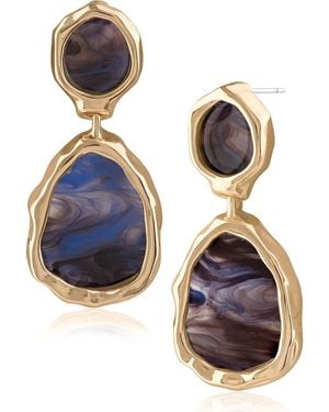 Jardin Resin Molten Drop Earrings - Blue