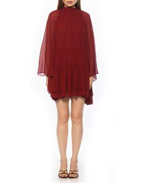 Alexia Admor Pamela Long Sleeve Shift Dress - Red