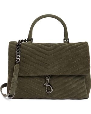 Rebecca Minkoff Large Edie Chevron Quilted Leather Top Handle Shoulder Bag - Green