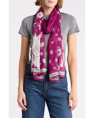 Longchamp Print Scarf - Red