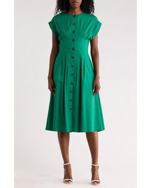 fit and flare midi dress uk Jolie Moi Fold Over Fit and Flare Midi Dress, Dusky Blue – Jolie Moi Retail main image 0